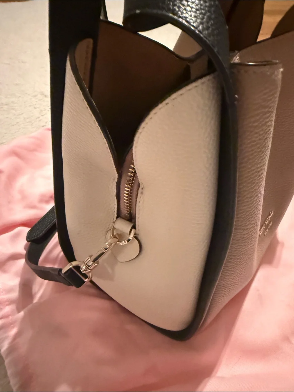 kate spade Two-Tone Tan and Black Leather Crossbody Bag